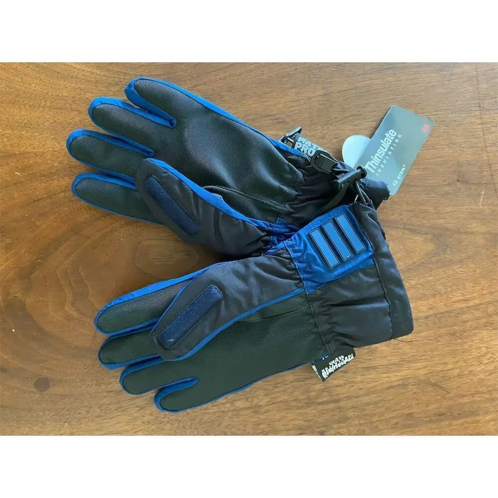 Thinsulate Unisex Blue Waterproof Ski Gloves Size Small Winter Warm